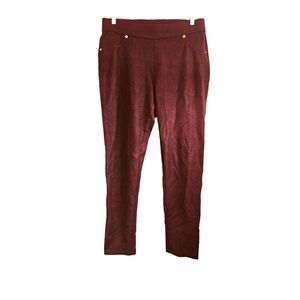Michael Kors Red Paisley Jeggings 1X